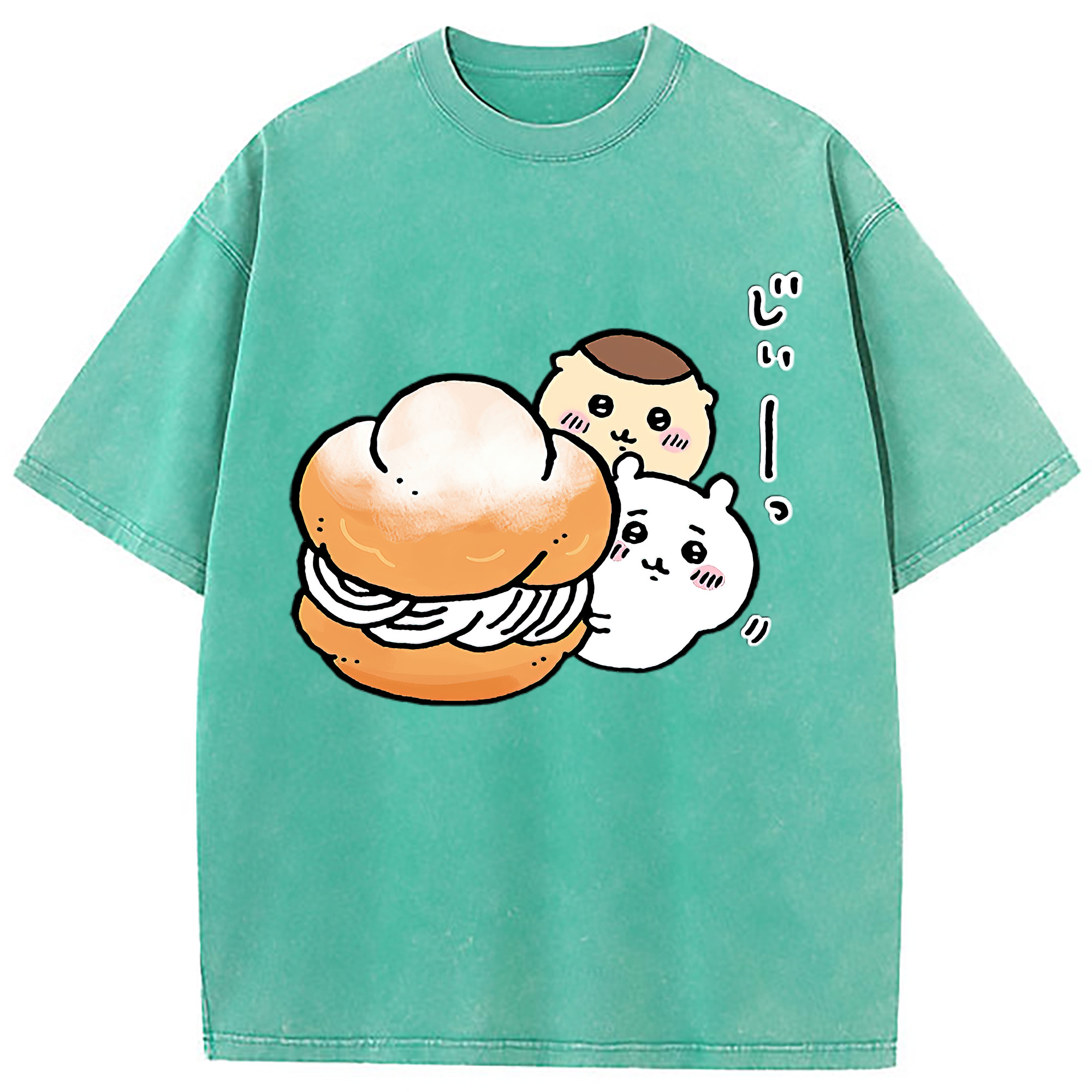 （画像用） ちいかわ くりまんじゅう Chii-kawa kuri manjū 綿100% ヴィンテージ風 半袖Tシャツ（フロントプリント）